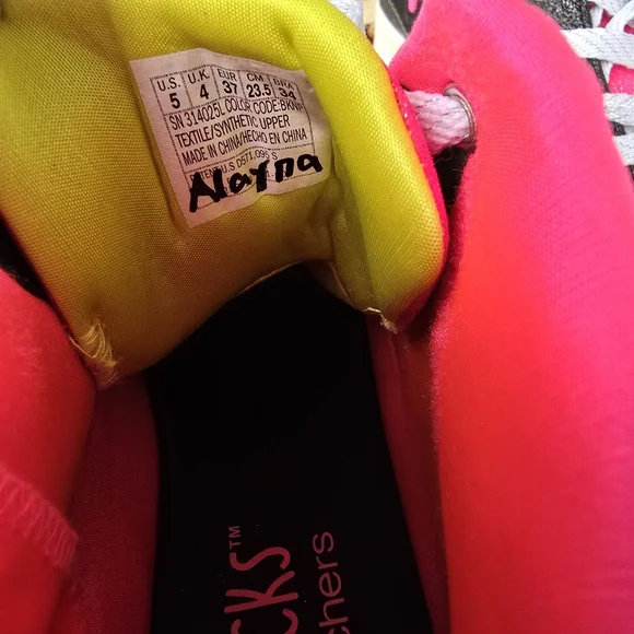 Skechers Flip Kicks Sneakers 314025L High Top Neon Pink Green Neon Youth Size 5 - Picture 10 of 12